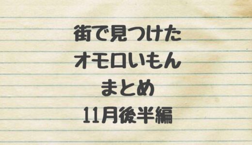 街で見つけたオモロいもの〜１１月下旬〜