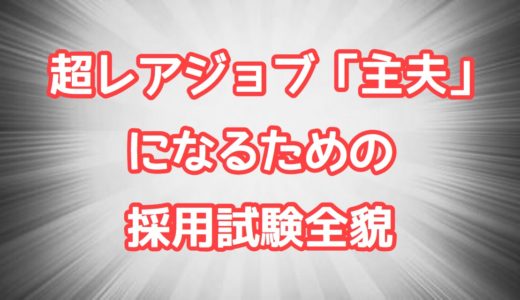 「主夫」という職種に就くための採用試験全貌